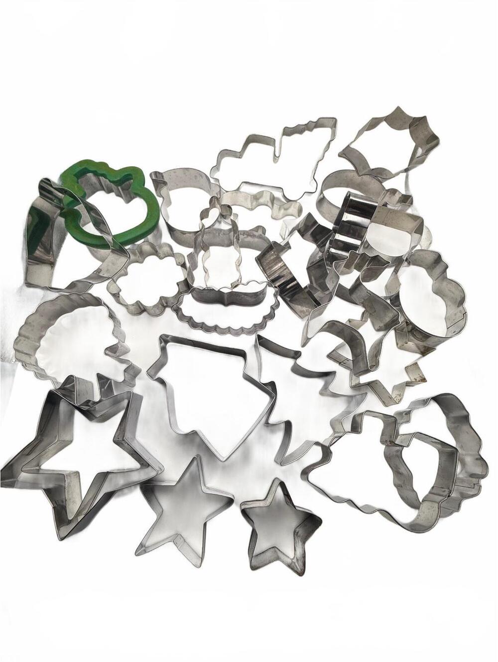 26 Assorted Holiday Metal Cookie Cutters with Various Shapes